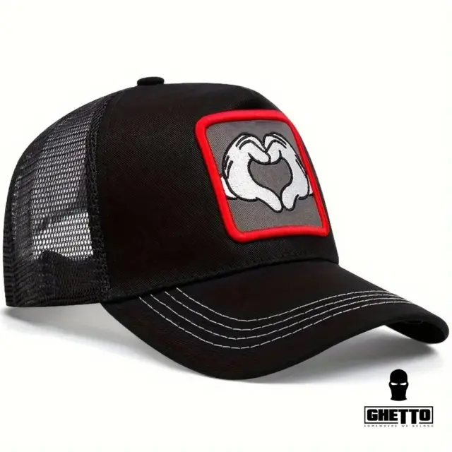 Ghetto Black Cap Cartoon Hand Heart Shape 3