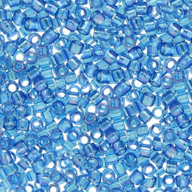 Χάντρα Miyuki Delica 10/0 - DBM0177 - Transparent Rainbow Turquoise Blue ~7gr