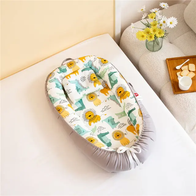 Βρεφική Φωλιά 53x88 Με Μαξιλάρι 18x23 Beauty Home Art 5347 Μπεζ 100% βαμβακερό 3