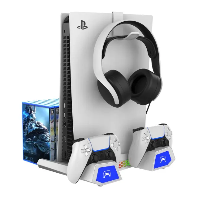 iPega P5S023 Multifunctional Charging RGB Stand with Cooling for PS5/PS5 Slim/PS5 Pro White 3