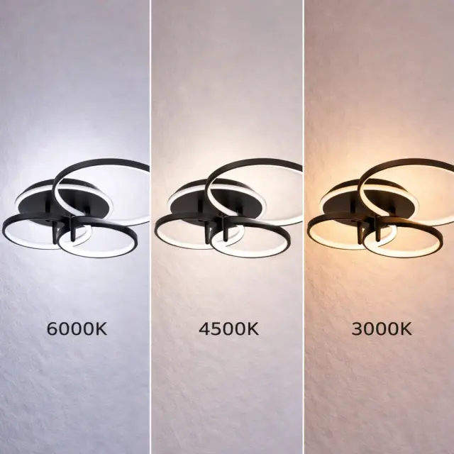 VenCore Elora Black - Μοντέρνο Φωτιστικό Οροφής Πλαφονιέρα LED 100W Μαύρο Αλουμίνιο με Ρυθμιζόμενο CCT Λευκό - Ημέρας - Θερμό & Χειριστήριο - Μ82 x Π48 x Υ14cm (7741-20028) 3