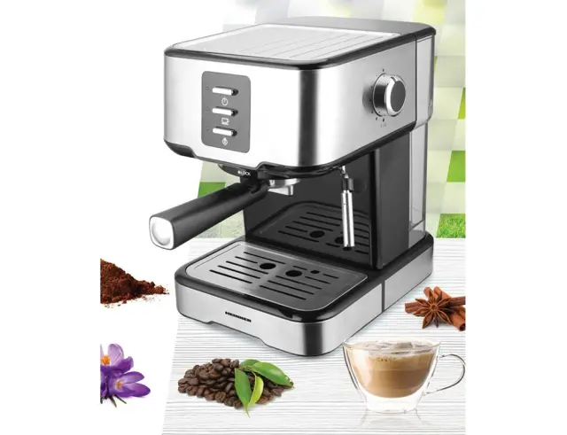 Μηχανή Espresso Heinner HEM-850IXBK με ισχύ 850W, χωρητικότητα δοχείου 1.5L και πίεση 15bar HEM-850IXBK