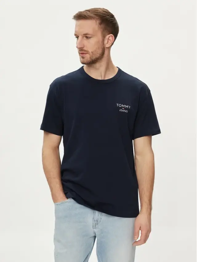 Tommy Hilfiger - Ανδρικό T-shirt Reg Corp T-Shirt Regular Fit DM0DM18872-C1G Μπλε Σκούρο - M