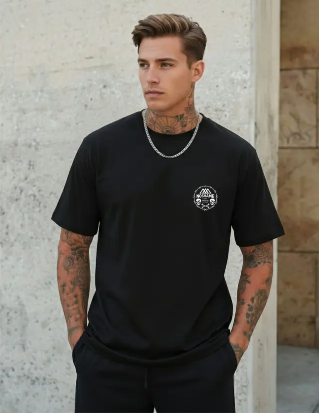 T-shirt Noshame® Oversized Μαύρο με τύπωμα - 142655 - XXL 2
