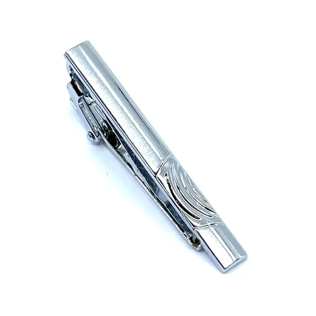 Σχεδιαστικό Ασημί Κλιπ Γραβάτας 5 cm – LGTC-T5/1 3