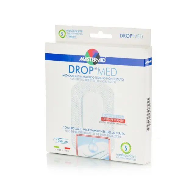 Masteraid Drop Med Αυτοκόλλητες Αντικολλητικές Γάζες 10x6cm (6,7x3), 5 τεμάχια
