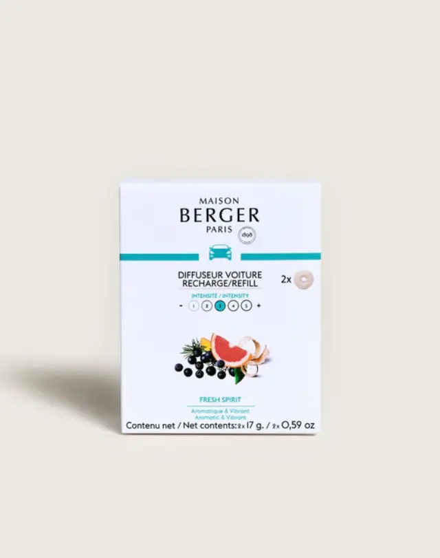 Maison Berger Paris Car Diffuser Refill Σετ 2 Κεραμικών Ανταλλακτικών Αυτοκινήτου Fresh Spirit