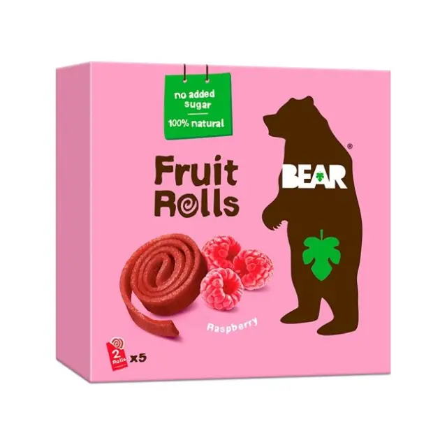 BEAR Fruit Rolls Raspberry Σνακ Αποξηραμένου Φρούτου 5 x 20g