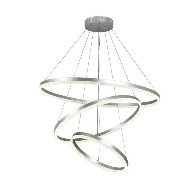Inlight Κρεμαστό φωτιστικό LED 100W 3CCT (by switch on base) D:60cm (6095-A-Silver)
