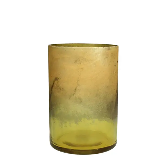 Φανάρι Γυάλινο κεχριμπάρι 10x15cm Homeguru XET-0971