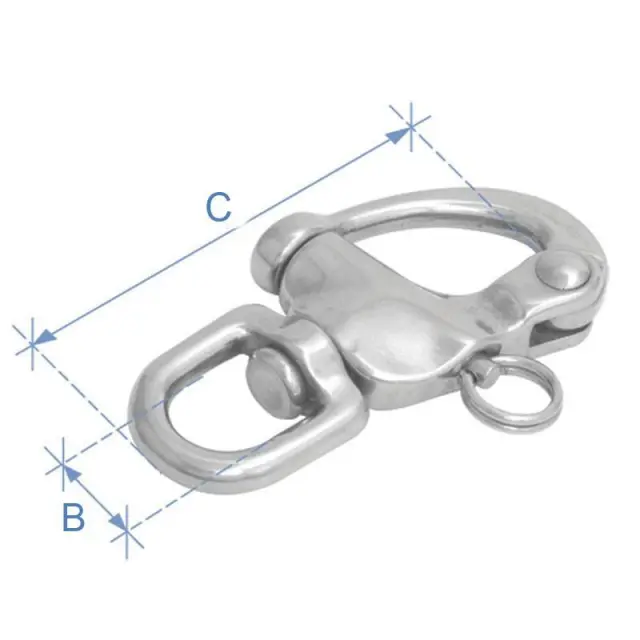 Μουσκέτο/Snap Shackle, με Στριφτάρι & Μάτι, Inox 316 - 22