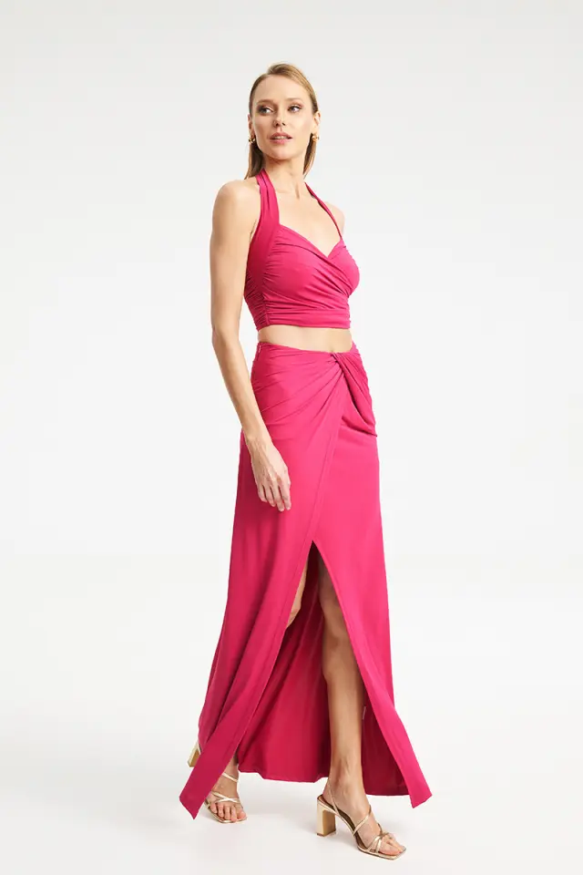 Maxi Φούστα με Draped Δέσιμο & Σκίσιμο MAIA SKIRT - XS 2