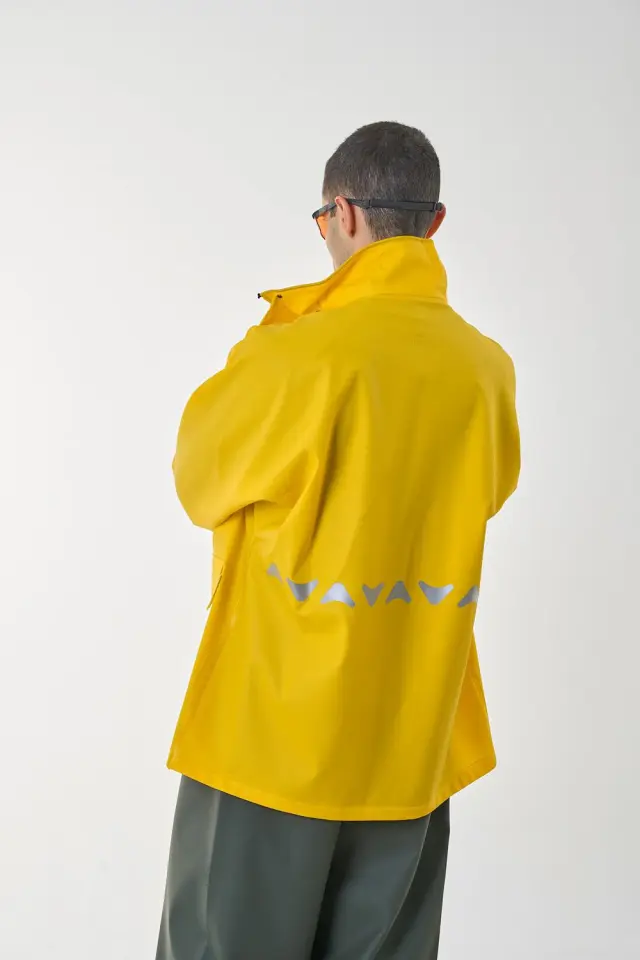 Anorak Αδιάβροχο Σακάκι Με Ανακλαστικό Street R Long Κίτρινο - 2XL 2