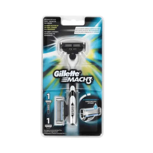 Gillette Mach3 Ξυριστική Μηχανή, 1τμχ & Ανταλλακτικές Κεφαλές, 2 τμχ