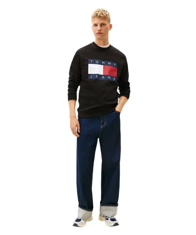 Tommy Hilfiger - Ανδρικό Φούτερ Big Flag Regular Fit DM0DM22643-BDS Μαύρο 3
