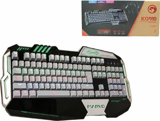 Marvo Gaming Μηχανικό Πληκτρολόγιο με φωτιζόμενα πλήκτρα KG910 2