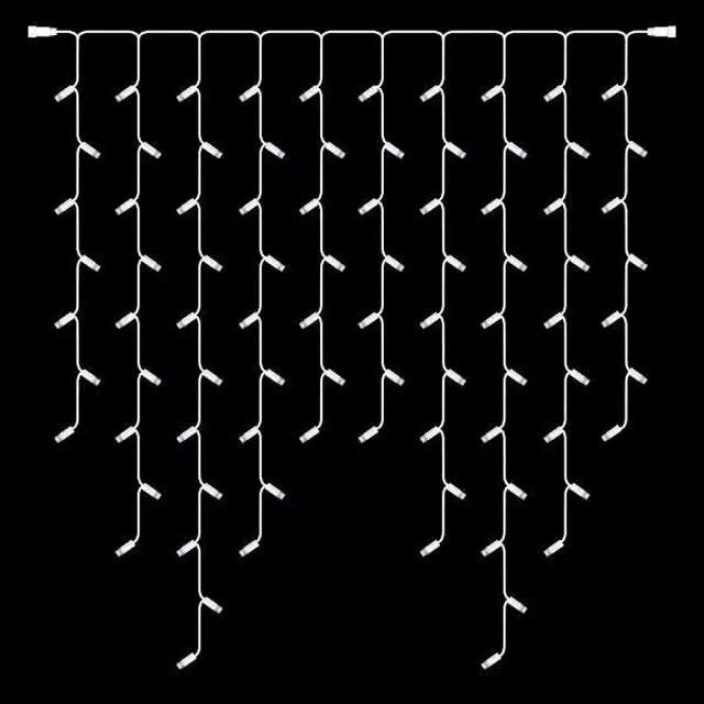 86 LED Βροχή DIY Με Επέκταση 7/9/11/9/7 Ανά 10cm 1x1m Λευκό Φως IP65