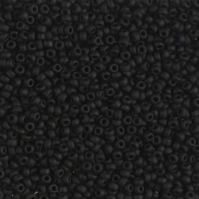 Χάντρα Miyuki Round Rocailles 11/0 - 401F - Opaque Black Matte ~10gr