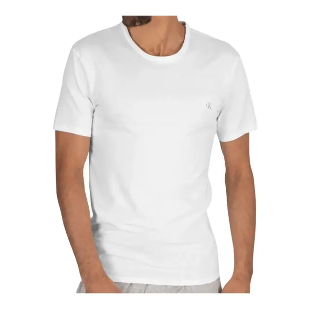 Calvin Klein Ανδρική Φανέλα Κοντό Μανίκι Crew Neck - Διπλό Πακέτο, Χρώμα Λευκό - L 2