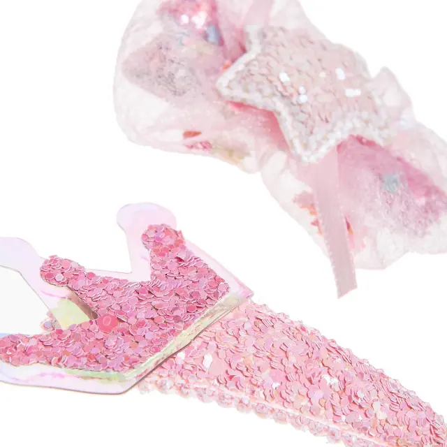 Κλιπ μαλλιών με glitter 2