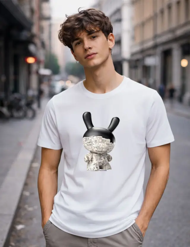 T-shirt Noshame® Λευκό με τύπωμα - 142692 - XXL