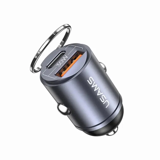 Usams® C38 Φορτιστής Αυτοκινήτου με 1xUSB-C/1xUSB-A 30W- Purple (US-CC206)