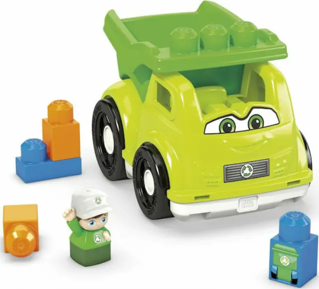 Fisher Price Mega Bloks Raphy Recycling Truck Φορτηγό Ανακύκλωσης με Τουβλάκια (HBP13) 2