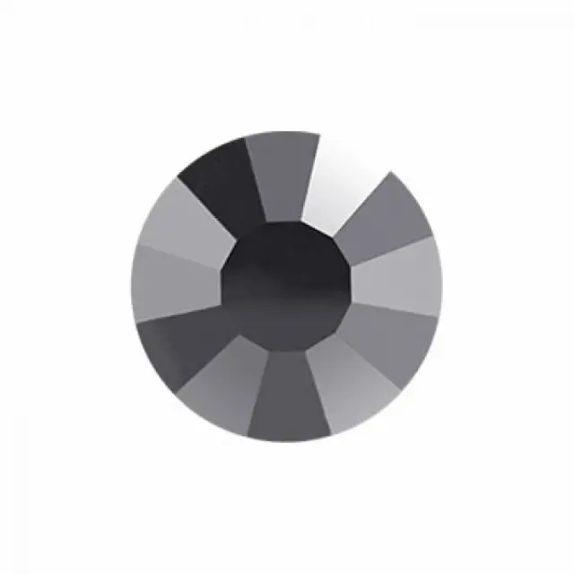 Preciosa VIVA 12 Jet Hematite SS34 Flat Back - 9τεμ