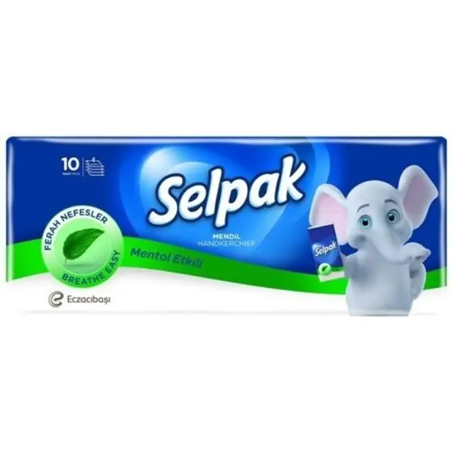 Selpak Χαρτομάντηλα 10Τεμ Menthol 4Φυλλο