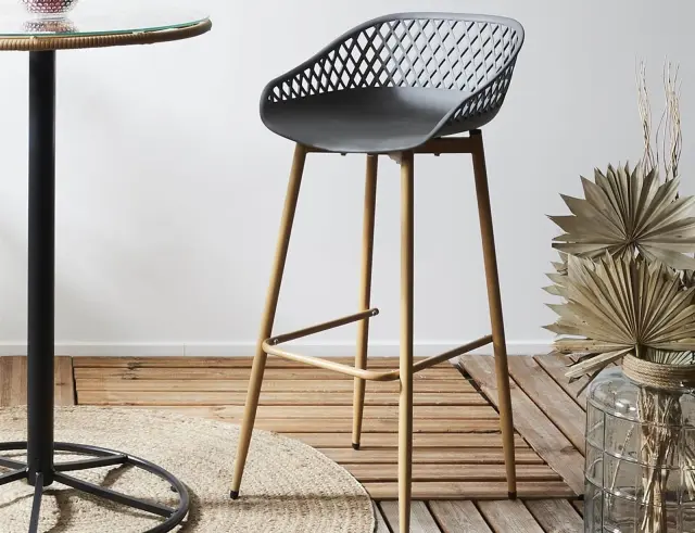 Σκαμπό μπαρ Malaga Home Deco Factory με διαστάσεις 45.5x47.6x88cm - Black HDO7286