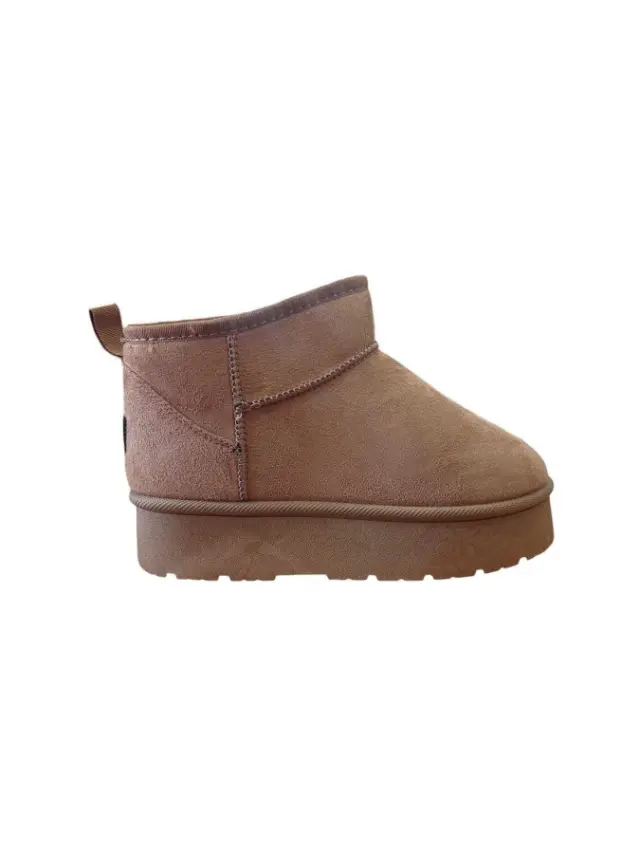 Envie Shoes Suede Γυναικεία Μποτάκια Αστραγάλου με Γούνα Μπεζ S41-20479-36