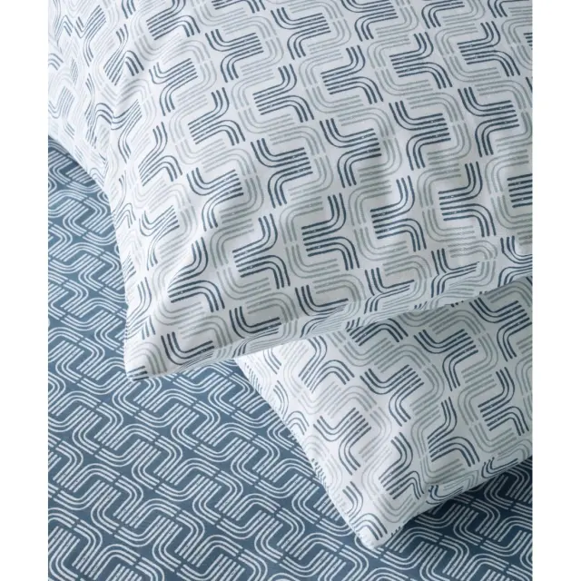 Σετ Μαξιλαροθήκες 2 Τεμαχίων Kentia Kivo A White- Blue- Gray 50x70 2