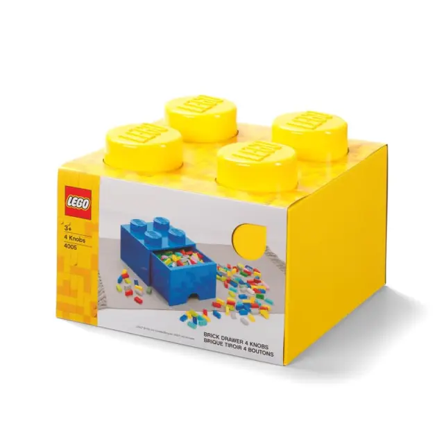 LEGO Τουβλάκι Κουτί Αποθήκευσης Με Συρτάρι Κίτρινο 25x25x18εκ. 029432 3