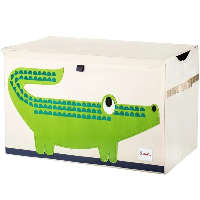 3 sprouts Καλάθι Για Παιχνίδια Με Καπάκι Crocodile Green - 0748252080837 - 0317-ITCCRO
