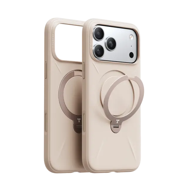 Torras Ostand Q3 Silicone, dessert gold - iPhone 17 Pro