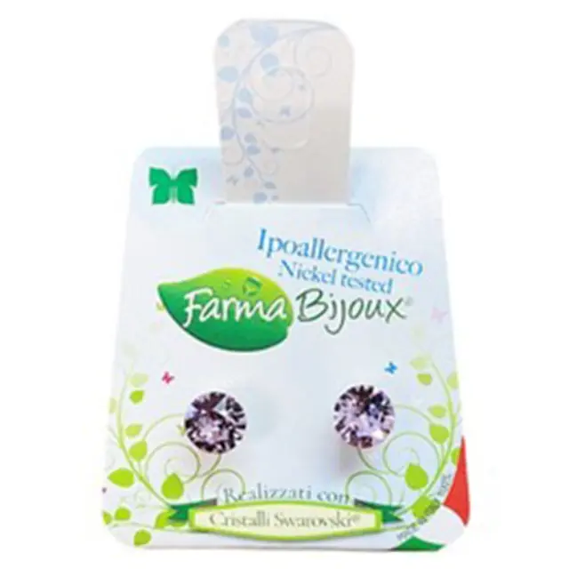 Farma Bijoux Υποαλλεργικά Σκουλαρίκια Κρύσταλλος Βιολετί 7.15 mm (BE66C371)