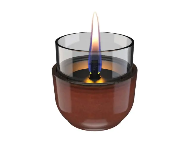 Επιτραπέζια Εστία Φωτιάς Violet 8 Reactive Glaze Tenderflame με διάρκεια καύσης 3 - 4 ώρες, χωρητικότητα δεξαμενής 150ml και διαστάσεις 8.3x8cm - Amber TF-600273 2