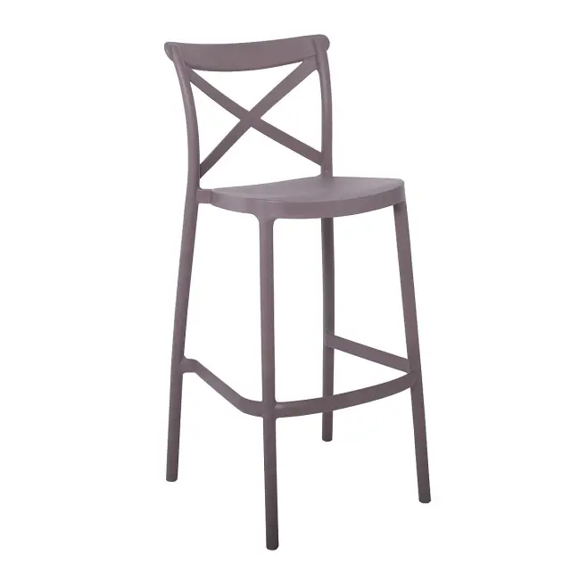 Σκαμπό Bar Με Πλάτη DESTINY Μπεζ/Tortora/Sand/Cappuccino PP 50x53x75/108cm