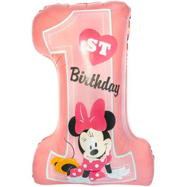 Μπαλόνι Φοιλ Σχήμα 1st Birthday Minnie Mouse / 48 x 71 εκ