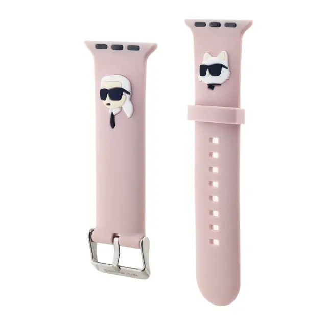 Karl Lagerfeld Karl and Choupette Head NFT Watch Strap for Apple Watch 42/44/45/46/49 Pink 2