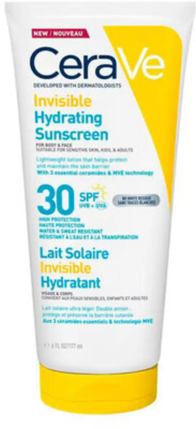 CeraVe Invisible Hydrating Sunscreen Αντηλιακό για Πρόσωπο & Σώμα SPF30, 177ml