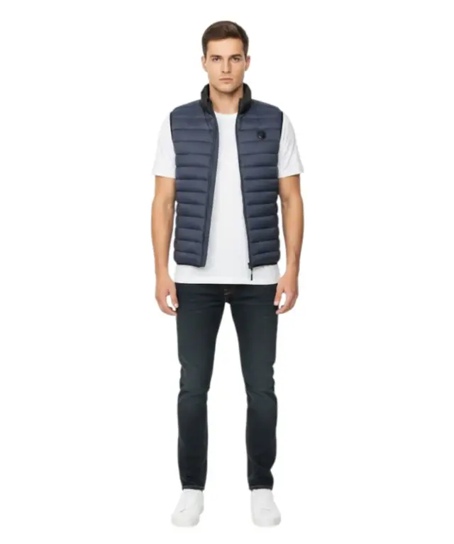 Cavalli Class - Ανδρικό Αμάνικο Χειμερινό Μπουφάν TXT40USB049-04926 Μπλε Σκούρο