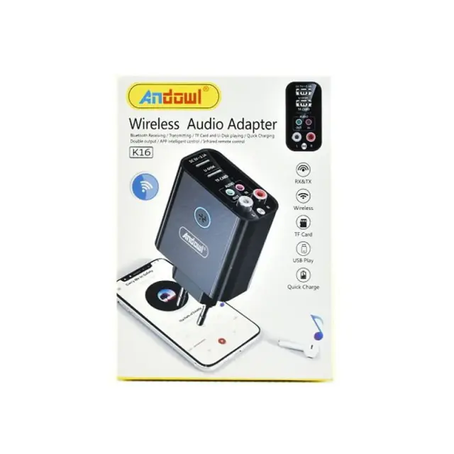 Andowl Ασύρματος Αναμεταδότης Ήχου Μπριζάκι Bluetooth K16 - Wireless Audio Adapter 075603 2
