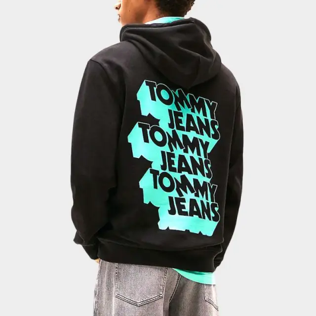Tommy Hilfiger - Ανδρικό Φούτερ Stack Back Logo Hoodie DM0DM21625-BDS Μαύρο - 2XL 2