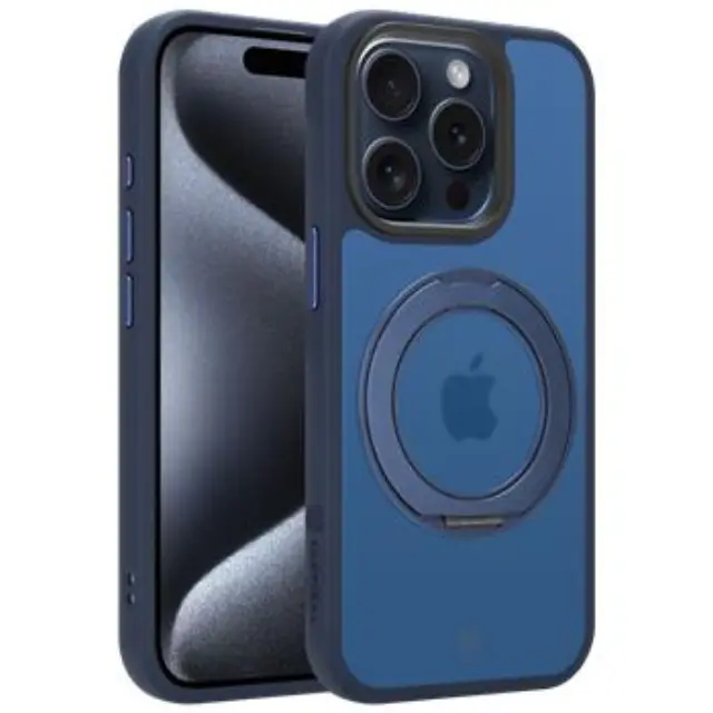 Tactical MagForce Hyperstand Cover for Apple iPhone 15 Pro Deep Blue