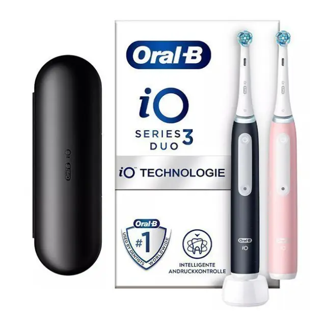 Oral-B Ηλεκτρική Οδοντόβουρτσα iO 3 Duo Black / Pink (iO Series 3 Duo Matt Black/Blush Pink)