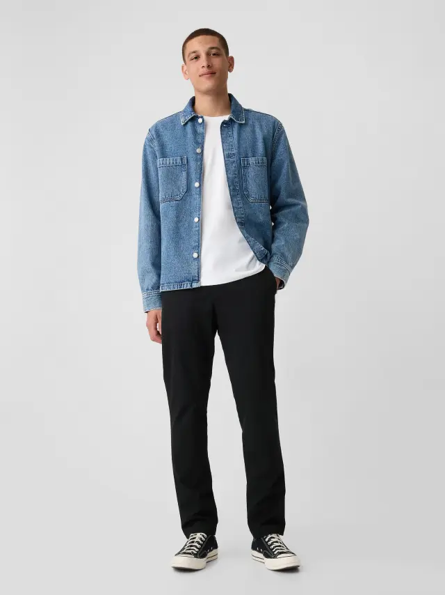 Μαύρο Modern Khakis Σε Γραμμή Slim Fit με GapFlex True black - 29X30