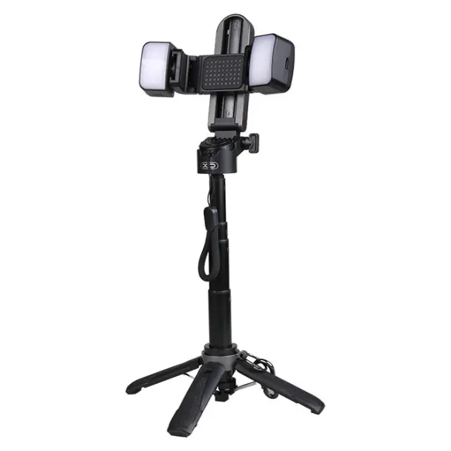 Πολυμορφικό Bluetooth selfie stick με αποσπώμενα φώτα