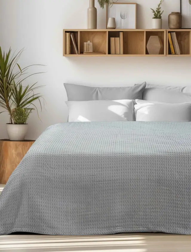 Κουβέρτα Πικέ PIKONA GREY MADI 170 x 240 εκ.