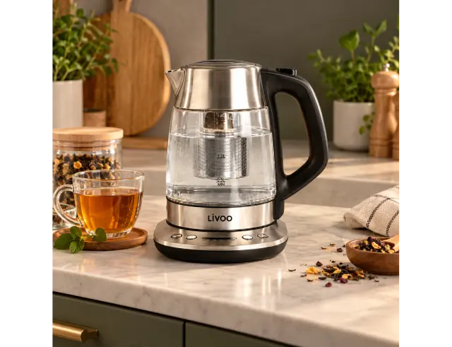 Ηλεκτρική Τσαγιέρα Livoo DOD165 με χωρητικότητα 1.7L και ισχύ 2200W DOD165
